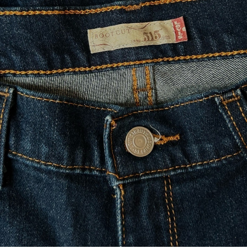 Levi’s 515 Women’s Jeans Dark Wash Size 12 Long Bootcut Five Pocket Denim EUC - Picture 6 of 7